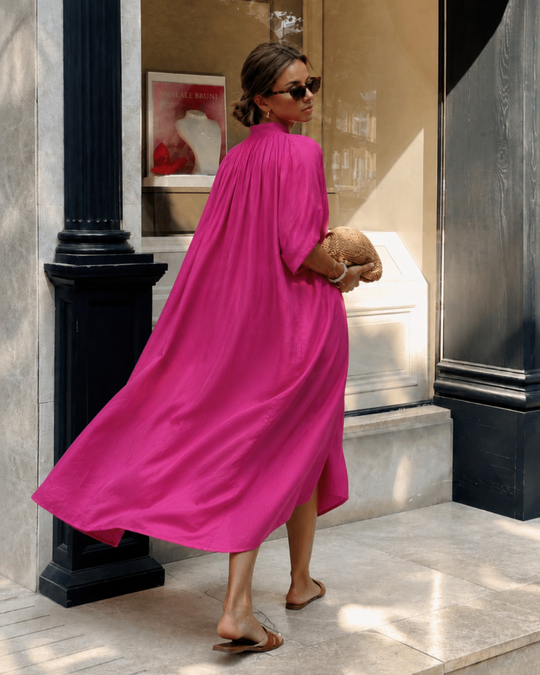 The Multiwear Shirt Dress - Peony Parfait, Midi