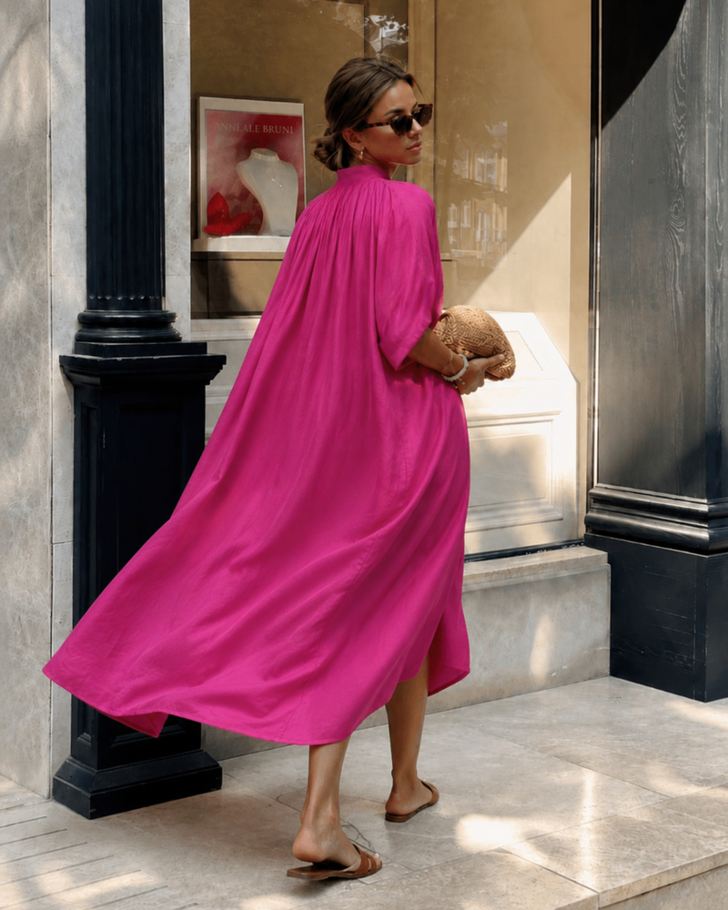 The Multiwear Shirt Dress - Peony Parfait, Midi