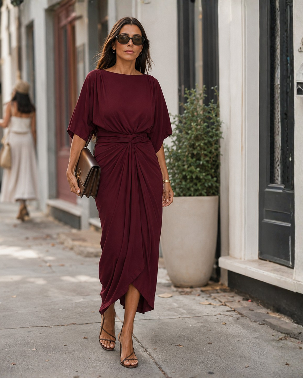 The Luxe Arc Blouse - Blackberry