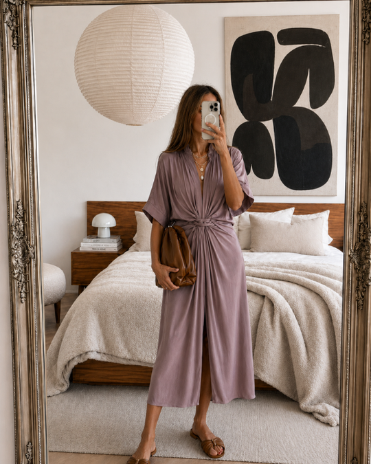 The Multiwear Shirt Dress - Mauve Maxime #9, Midi