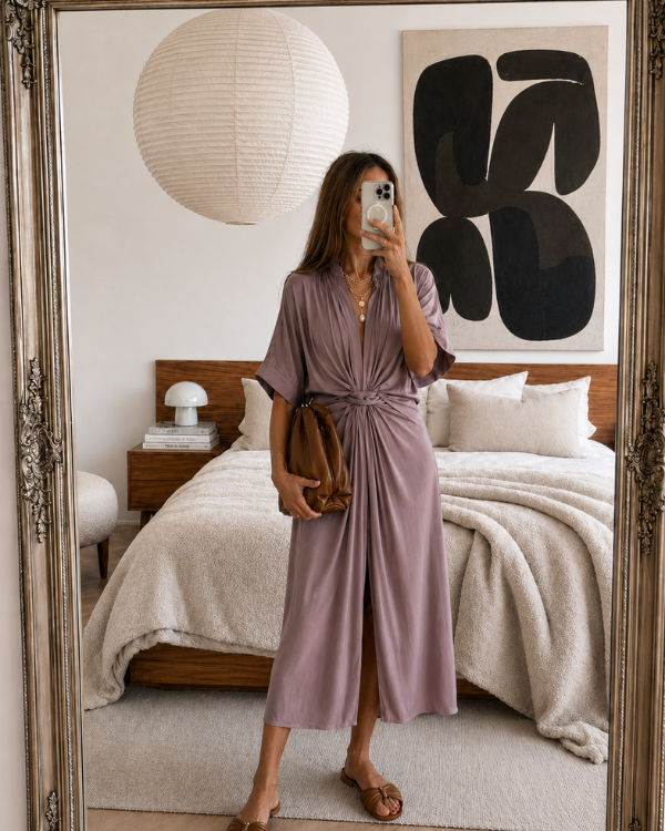 The Multiwear Shirt Dress - Mauve Maxime #9, Midi