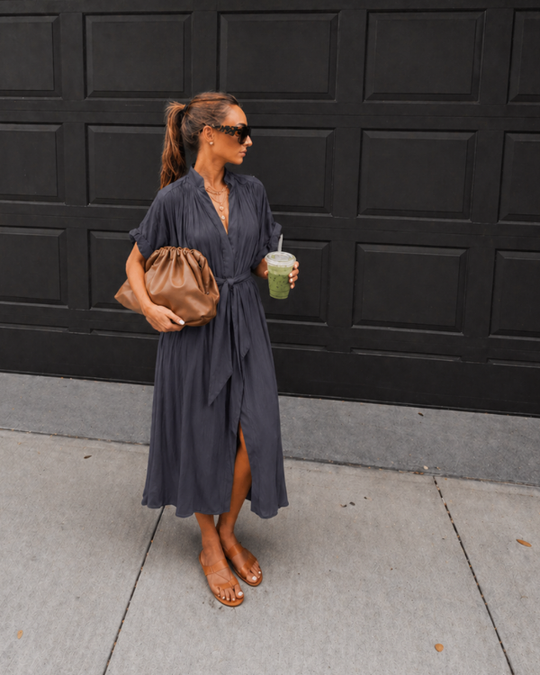 The Multiwear Shirt Dress - Skyfall Grey, Midi