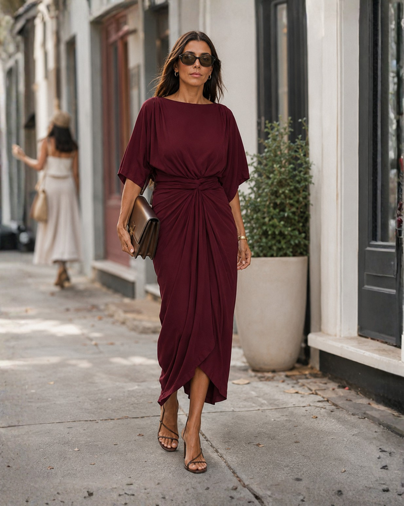 The Luxe Arc Blouse - Blackberry
