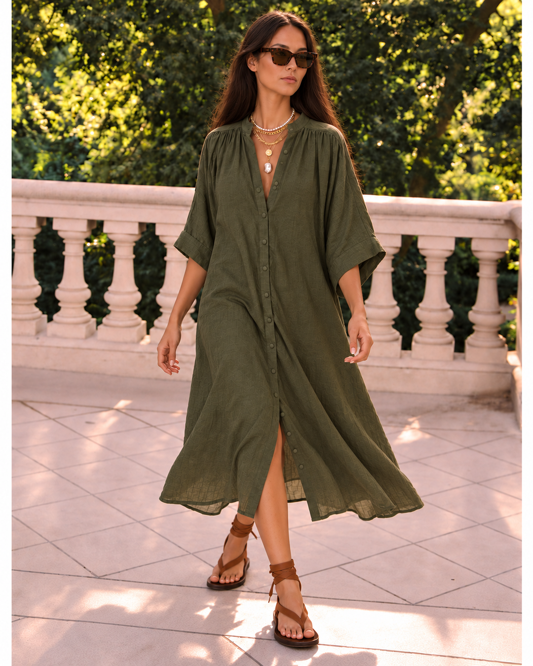 The Multiwear Shirt Dress - Oliva Verte Linen, Petite