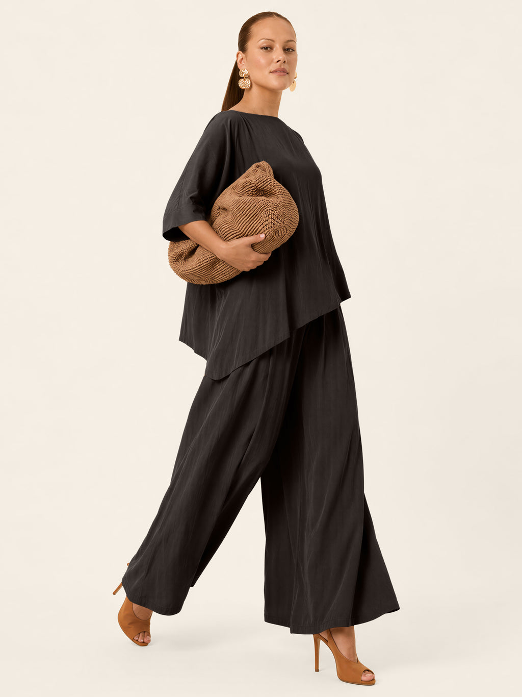 The Luxe Arc Blouse - Black