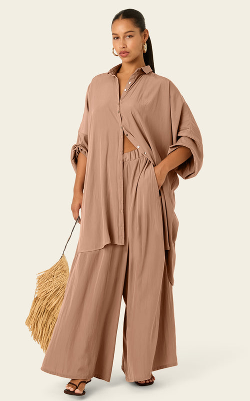 The Luxe Palazzo Pant - Chai Chameau