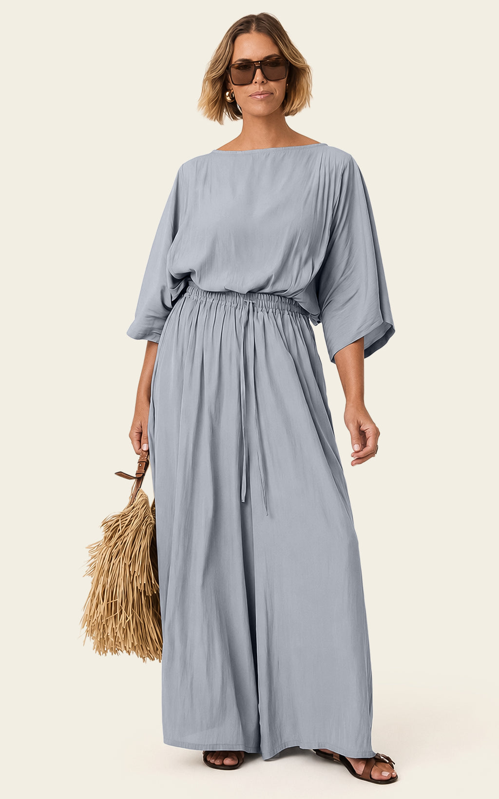 The Luxe Palazzo Pant - Bleu de Lune