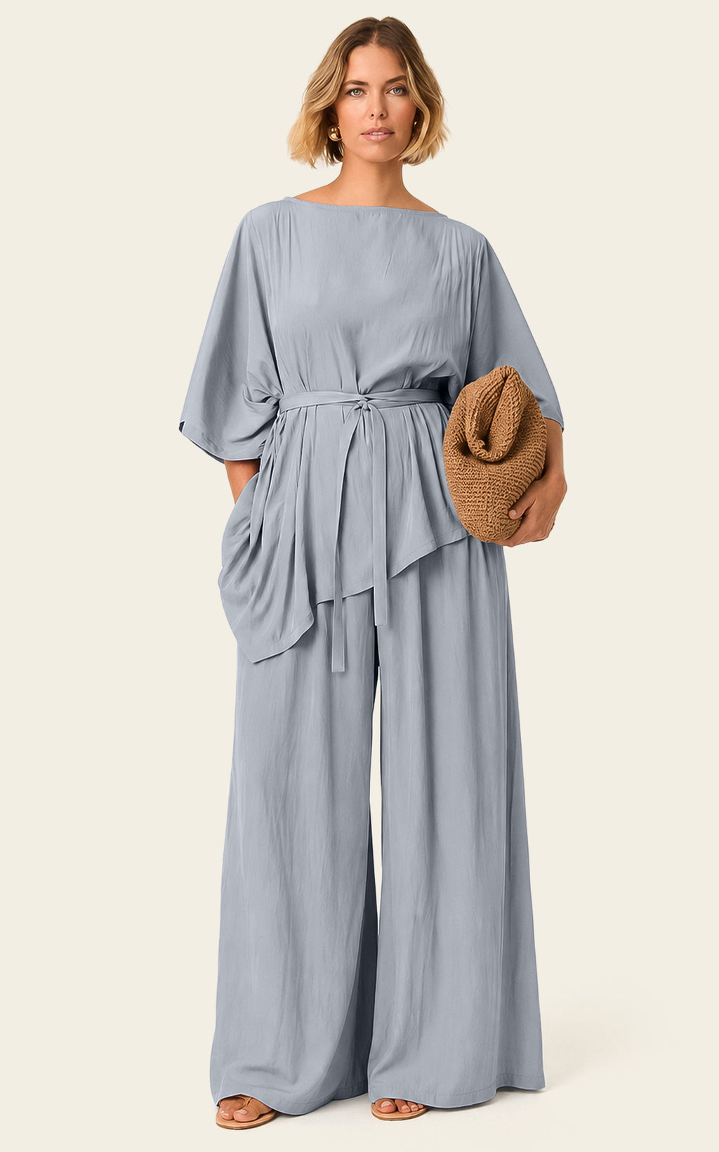 The Luxe Palazzo Pant - Bleu de Lune