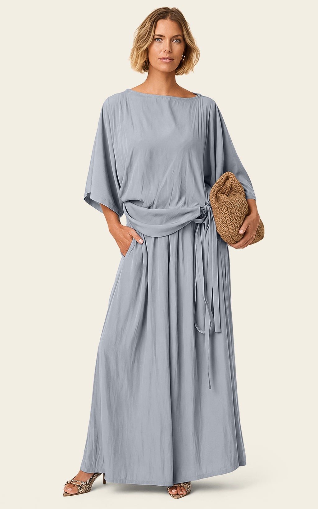The Luxe Palazzo Pant - Bleu de Lune