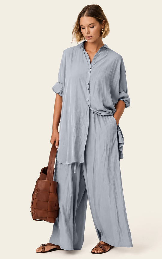 The Luxe Palazzo Pant - Bleu de Lune