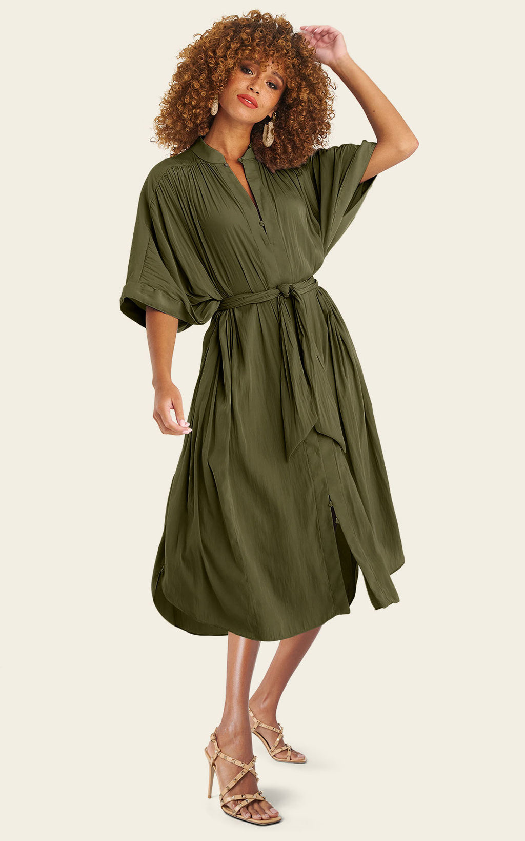 The Multiwear Shirt Dress - Pandanus, Midi