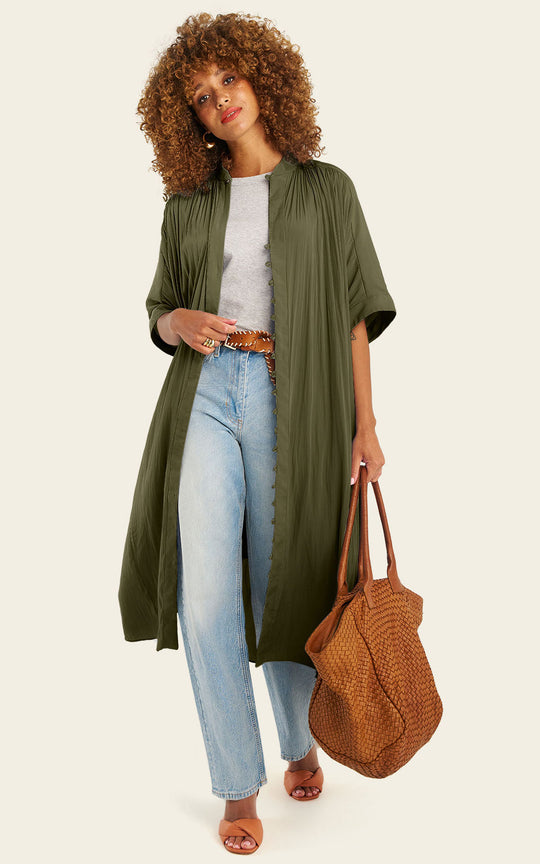 The Multiwear Shirt Dress - Pandanus, Midi