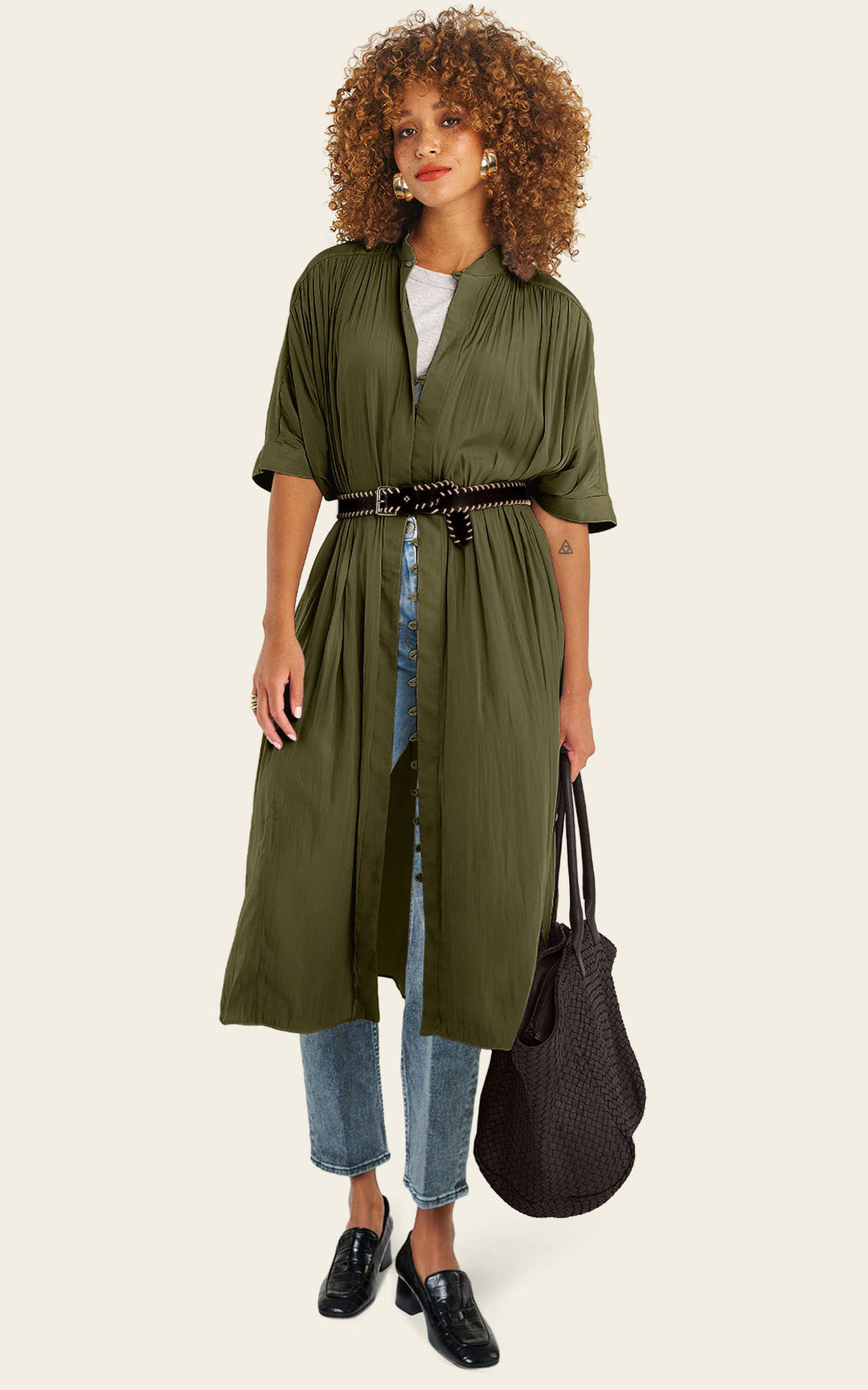 The Multiwear Shirt Dress - Pandanus, Midi