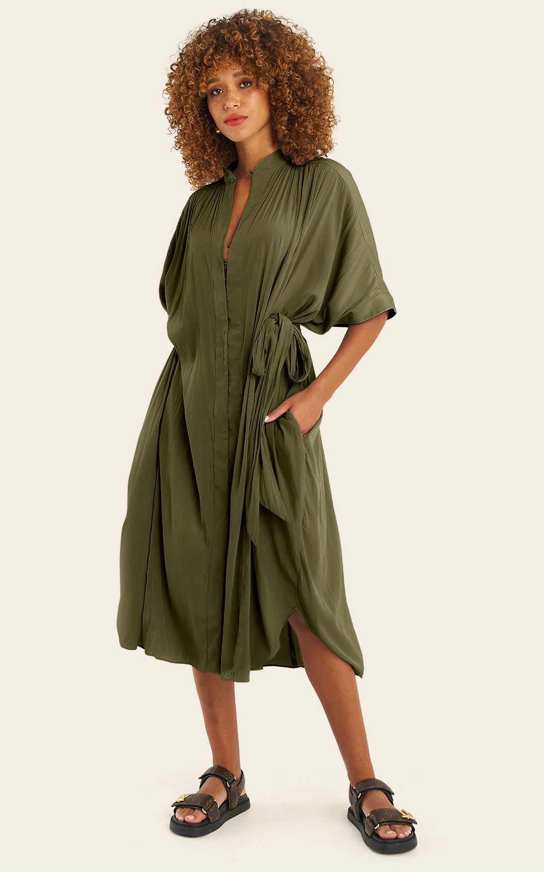 The Multiwear Shirt Dress - Pandanus, Midi