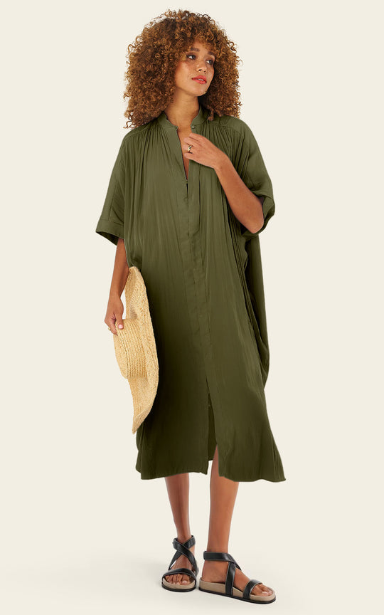 The Multiwear Shirt Dress - Pandanus, Midi