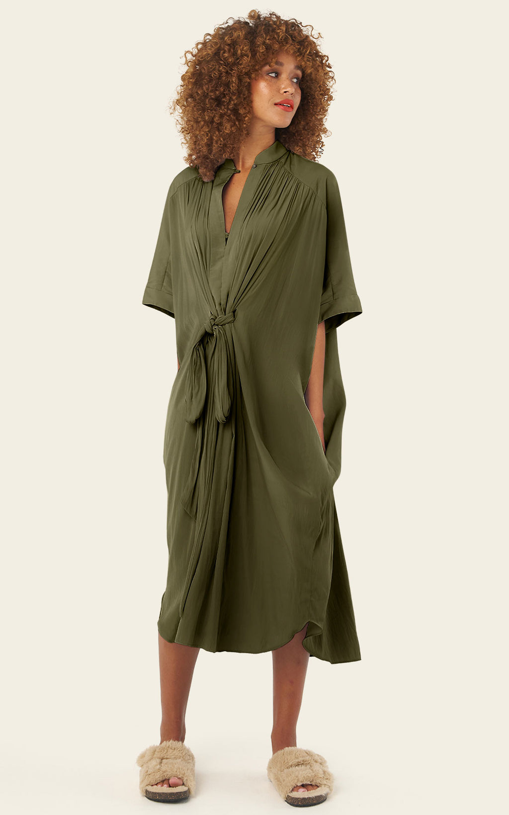 The Multiwear Shirt Dress - Pandanus, Midi