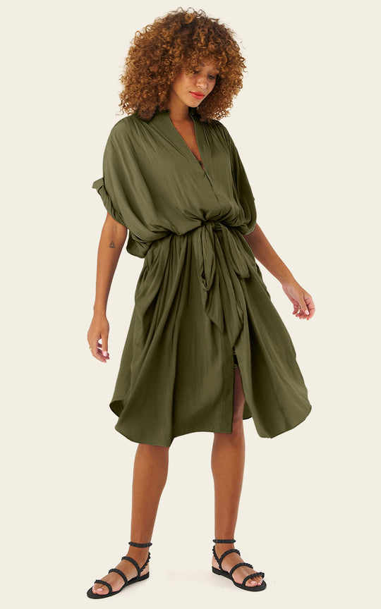The Multiwear Shirt Dress - Pandanus, Midi