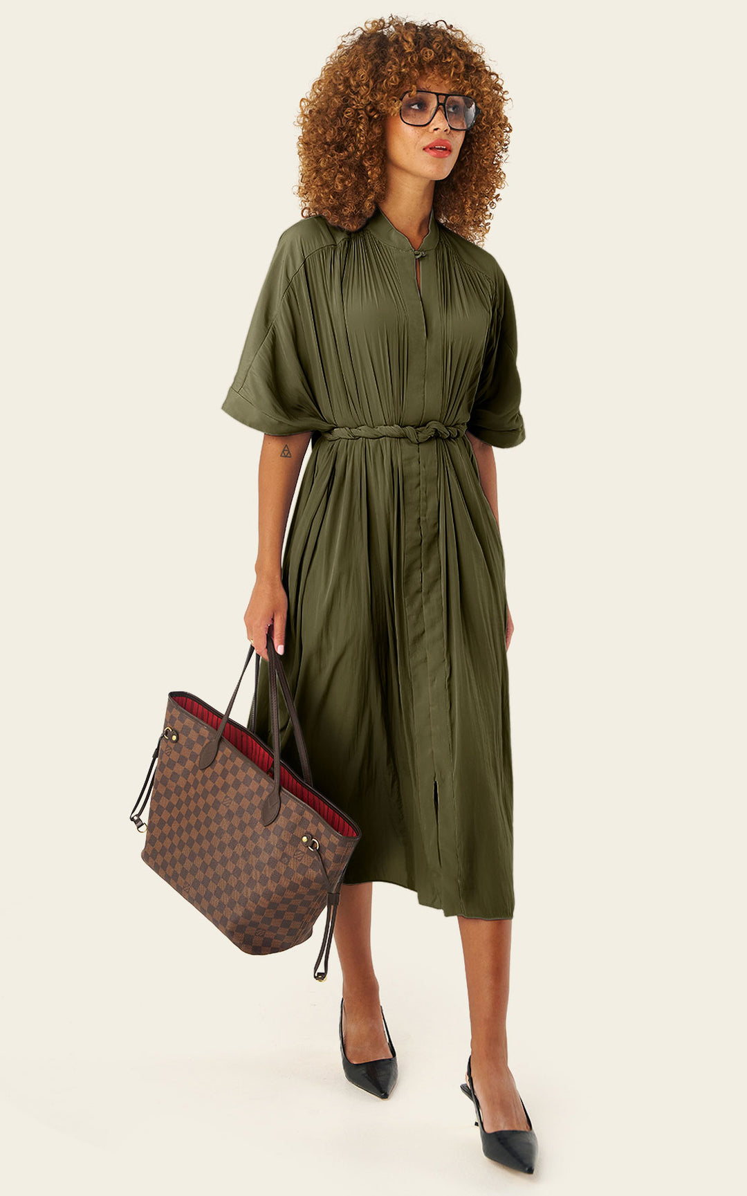 The Multiwear Shirt Dress - Pandanus, Midi