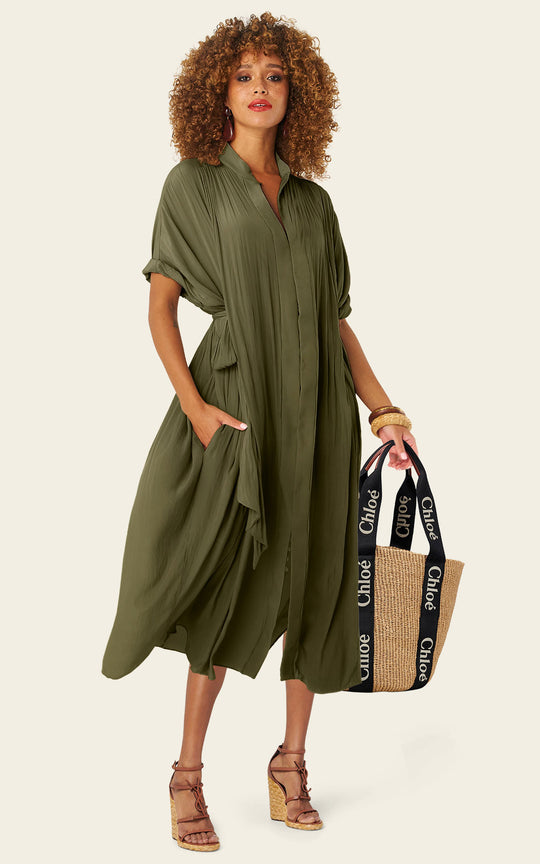 The Multiwear Shirt Dress - Pandanus,  Grande