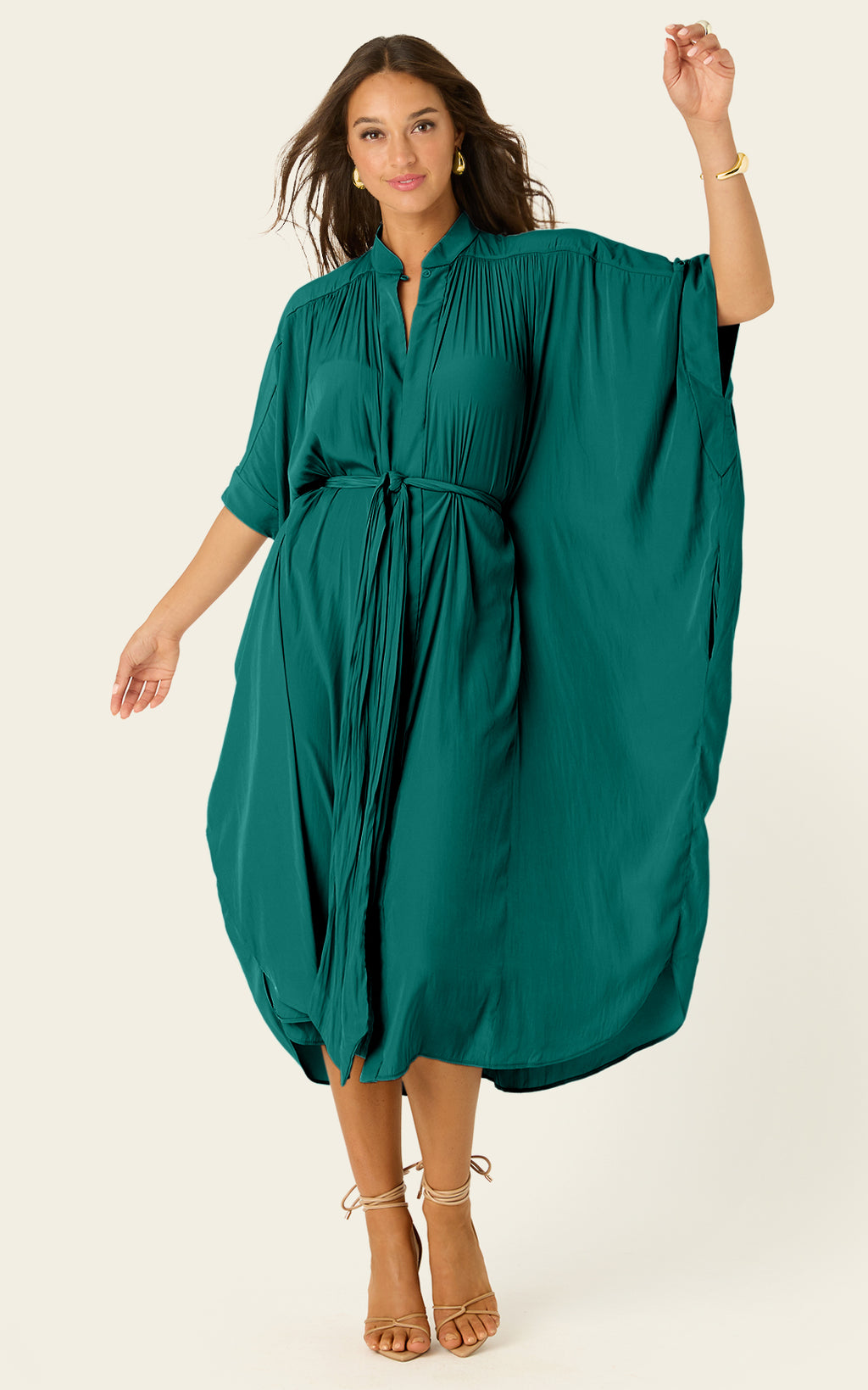 The Multiwear Shirt Dress - Juniper, Midi