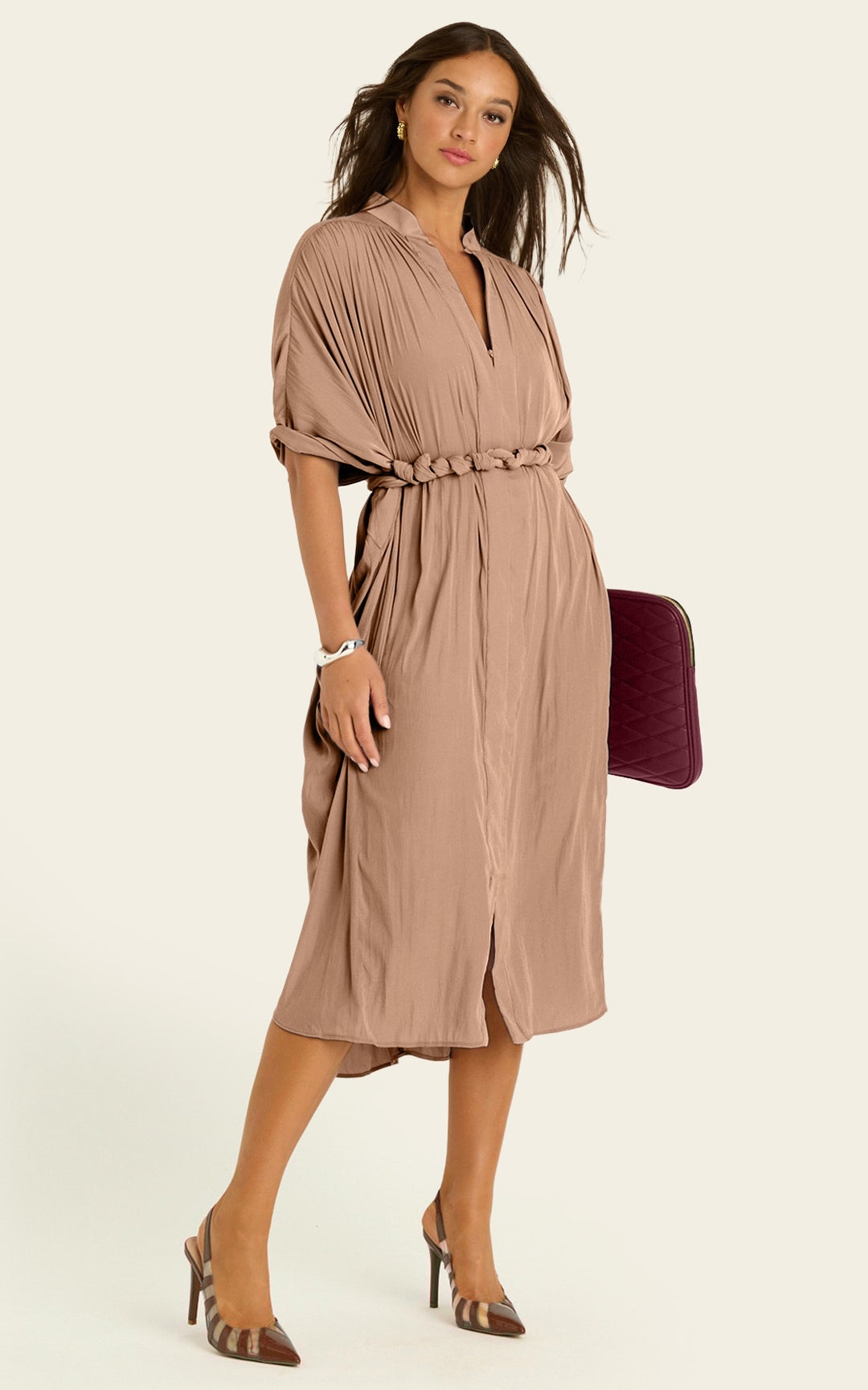 The Multiwear Shirt Dress - Chai Chameau, Midi