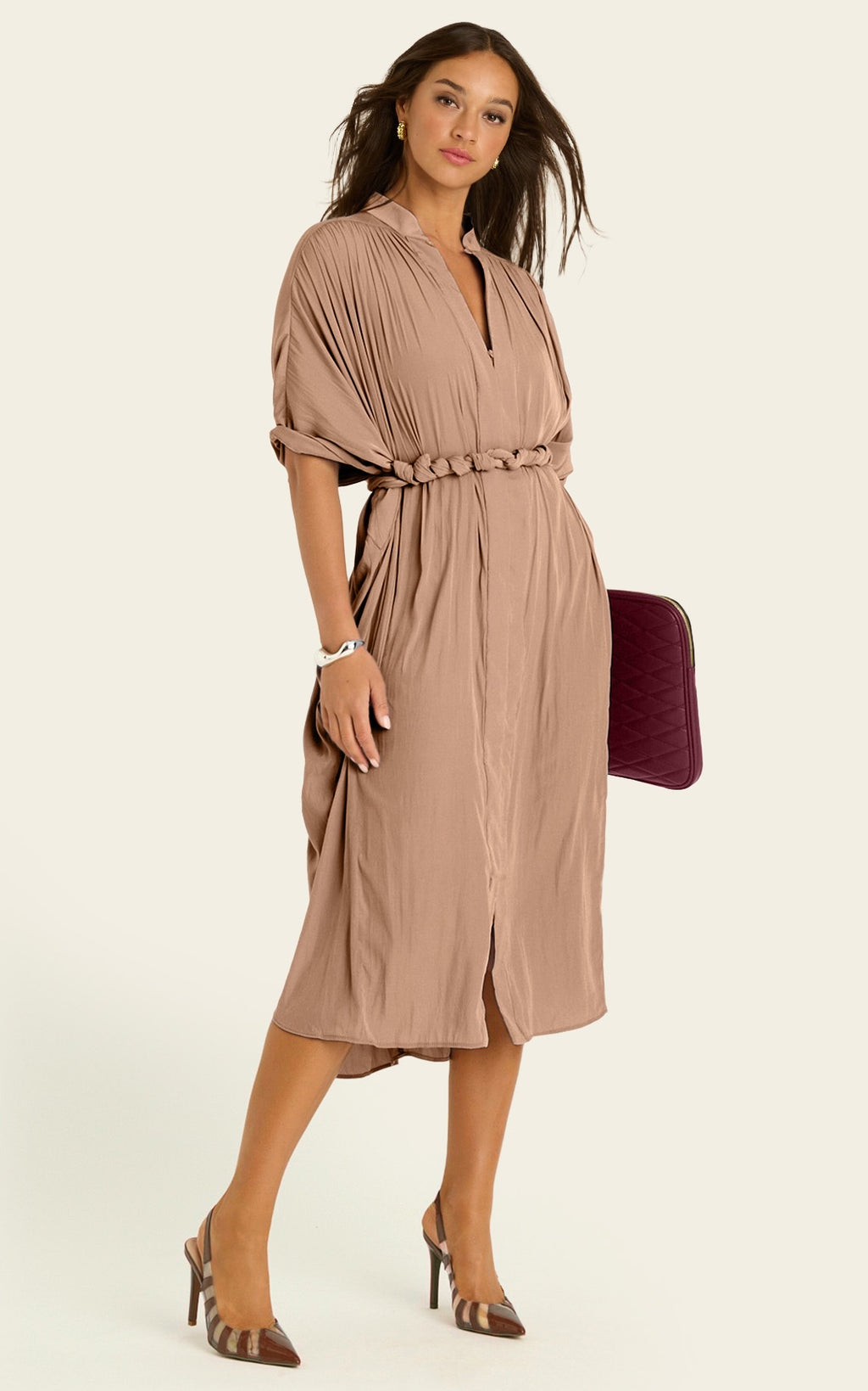 The Multiwear Shirt Dress - Chai Chameau, Midi