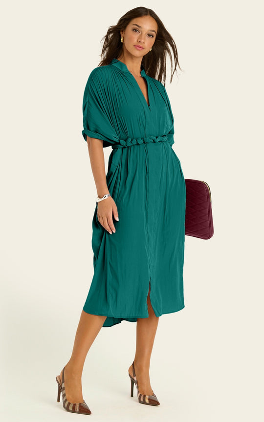 The Multiwear Shirt Dress - Juniper, Midi