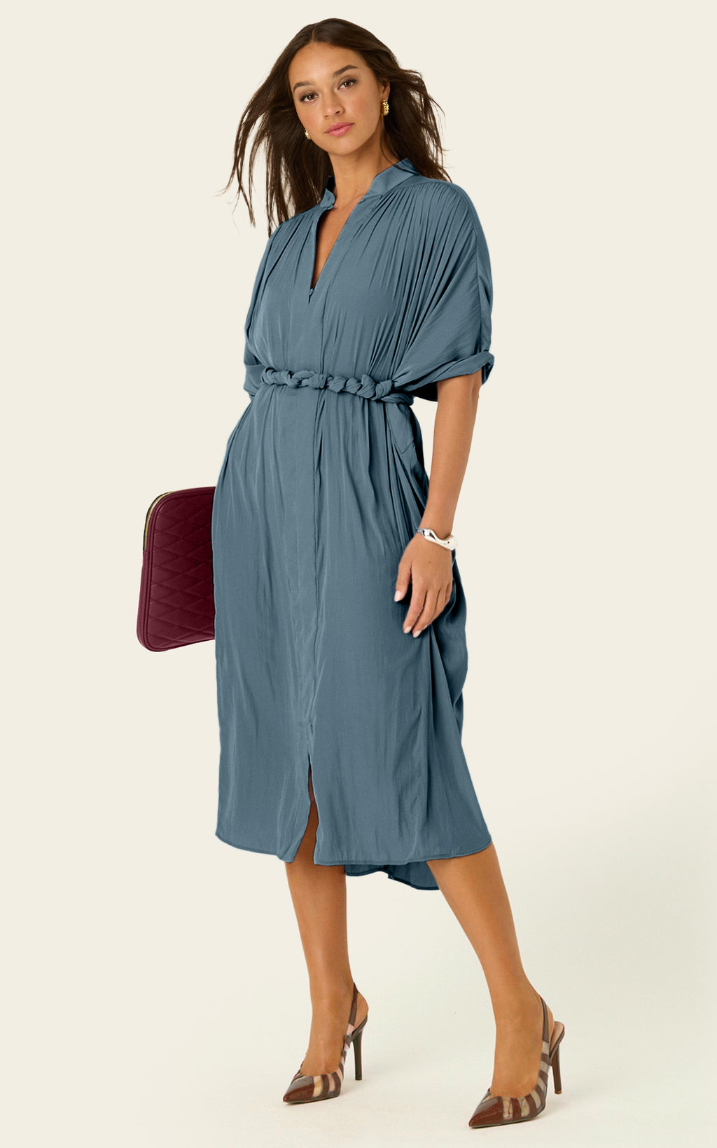 The Multiwear Shirt Dress - Deep Seafoam, Midi