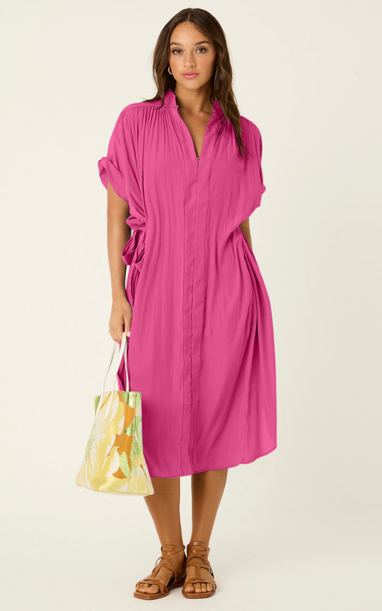 The Multiwear Shirt Dress - Peony Parfait, Petite