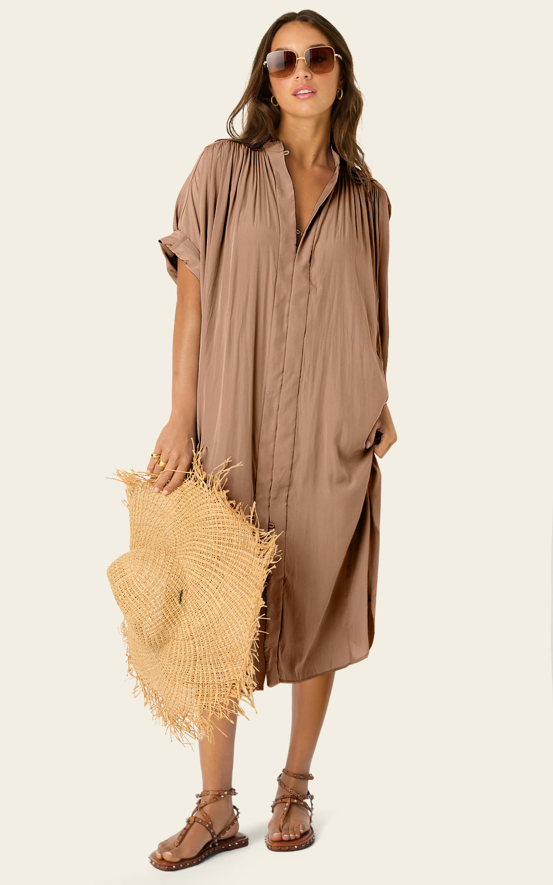 The Multiwear Shirt Dress - Chai Chameau, Midi