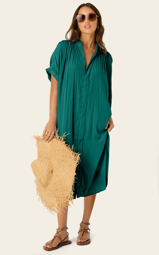 The Multiwear Shirt Dress - Juniper, Midi