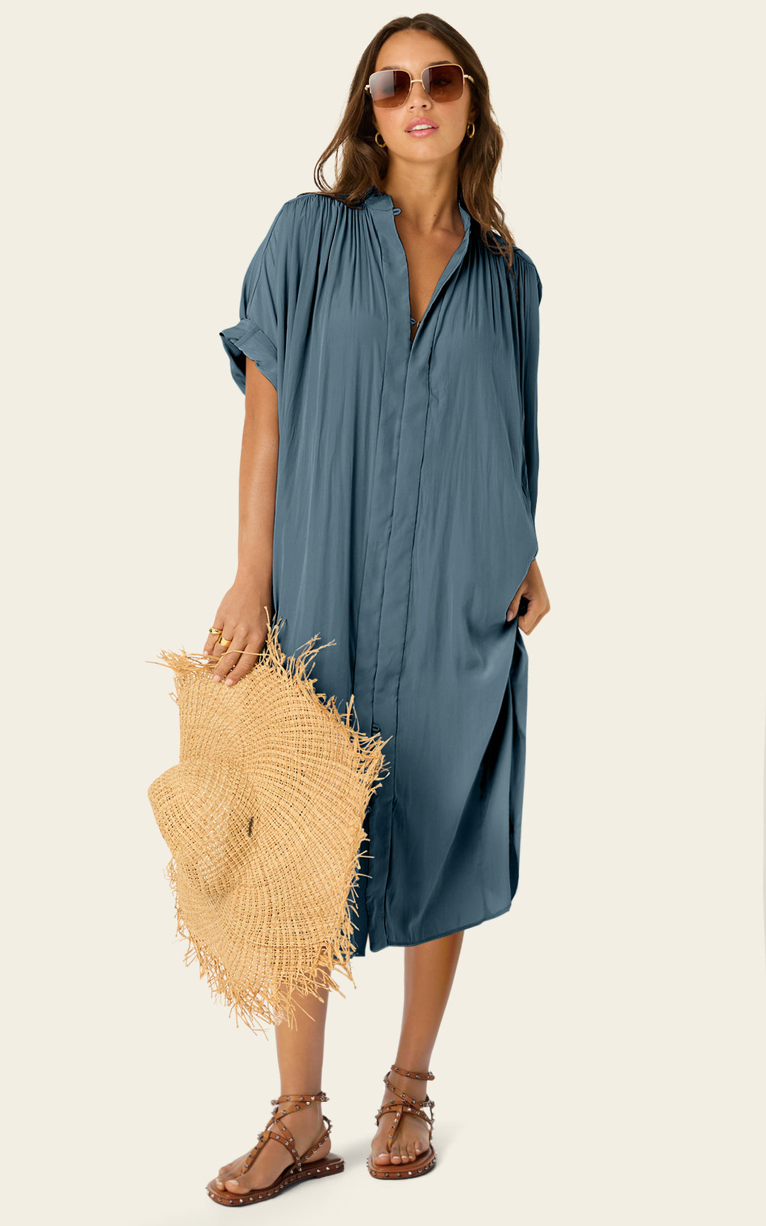 The Multiwear Shirt Dress - Deep Seafoam, Midi