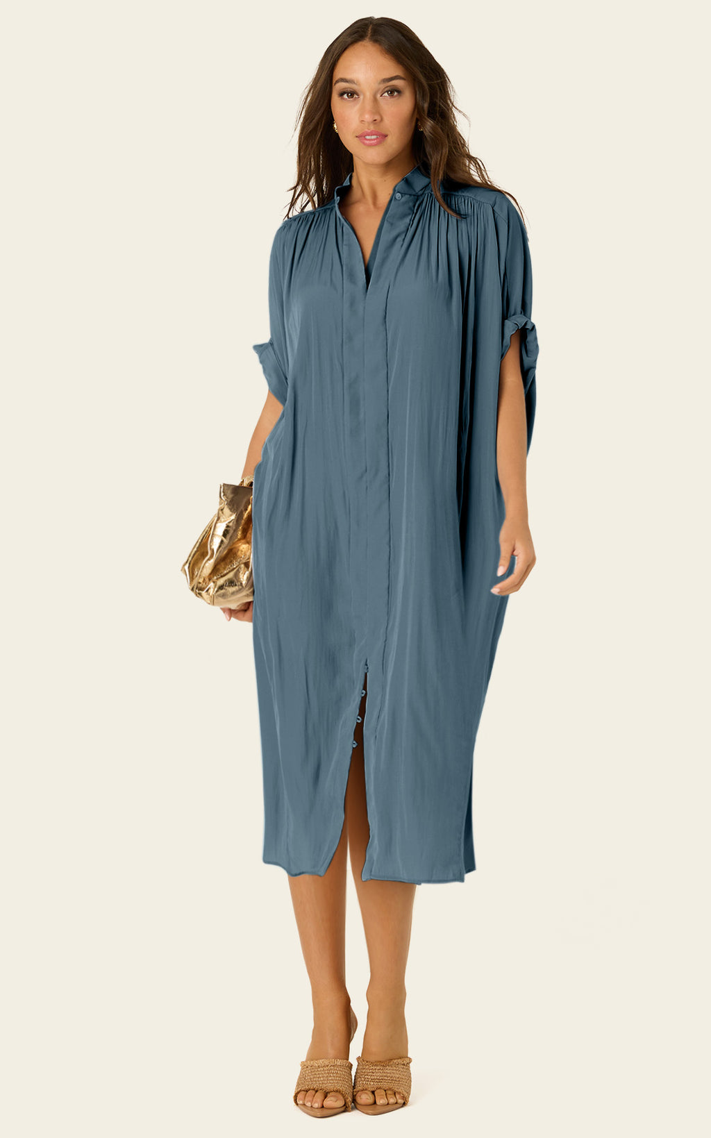 The Multiwear Shirt Dress - Deep Seafoam, Midi