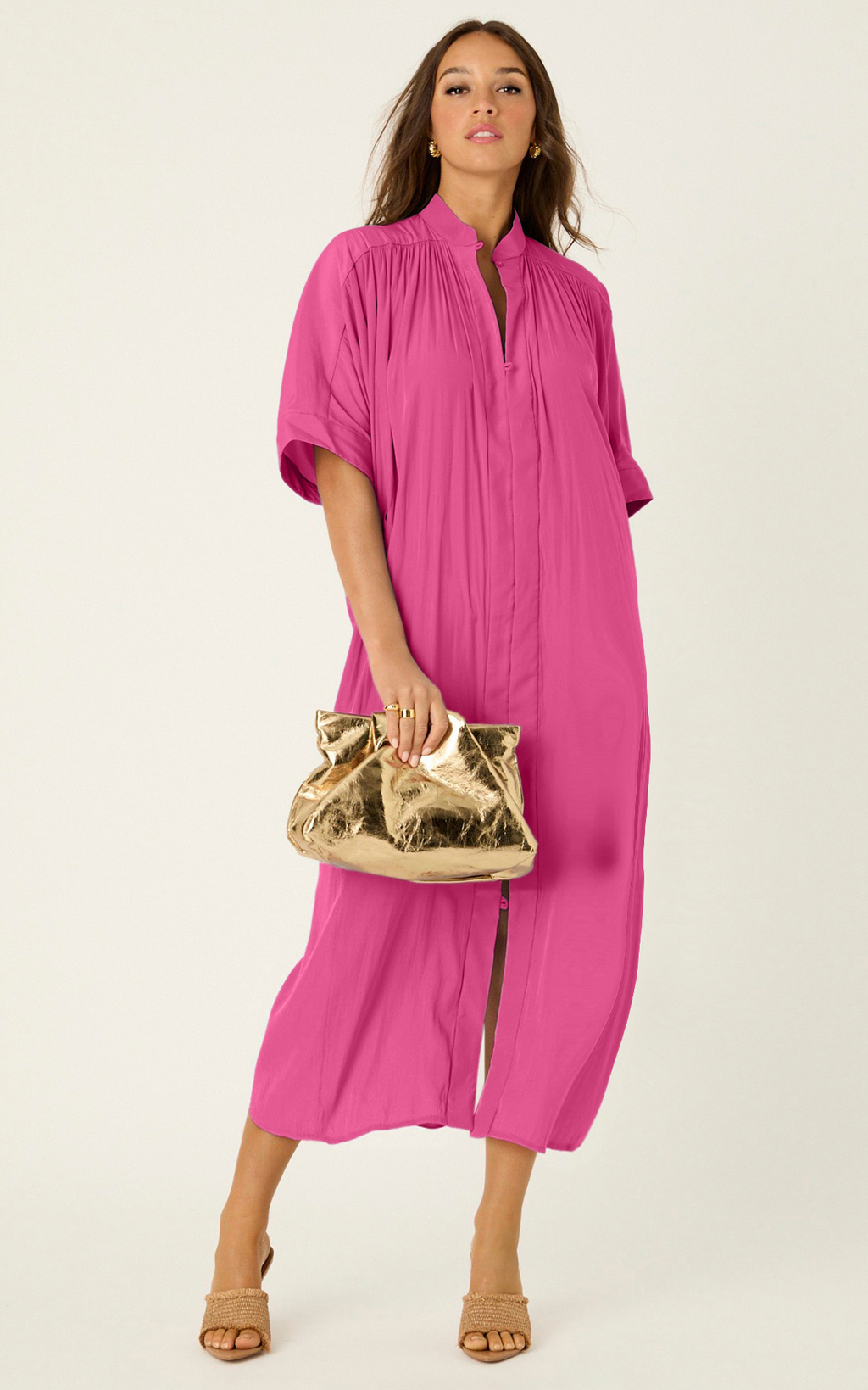 The Multiwear Shirt Dress - Peony Parfait, Grande