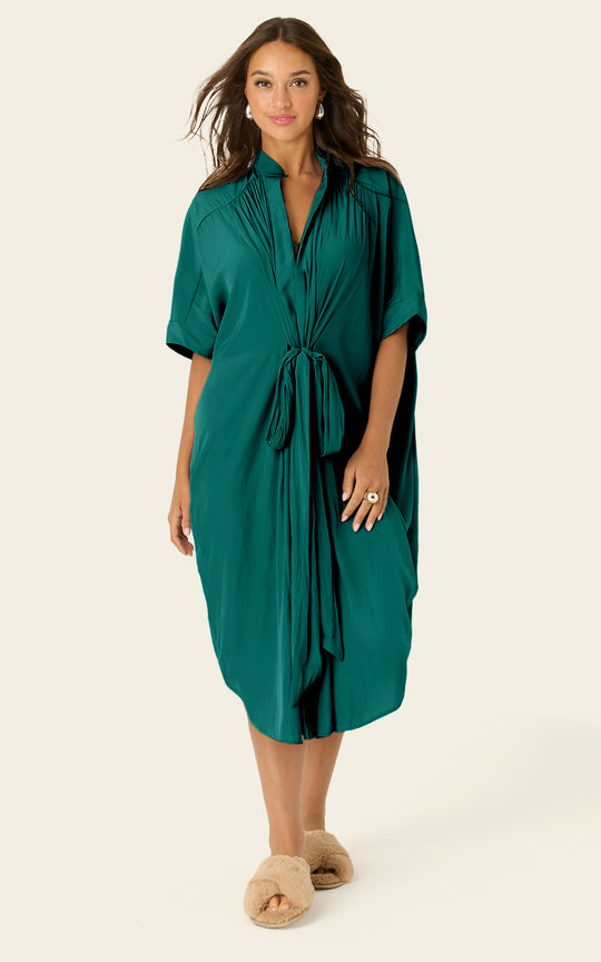 The Multiwear Shirt Dress - Juniper, Midi
