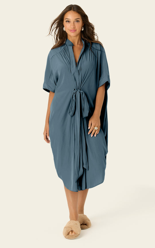 The Multiwear Shirt Dress - Deep Seafoam, Midi