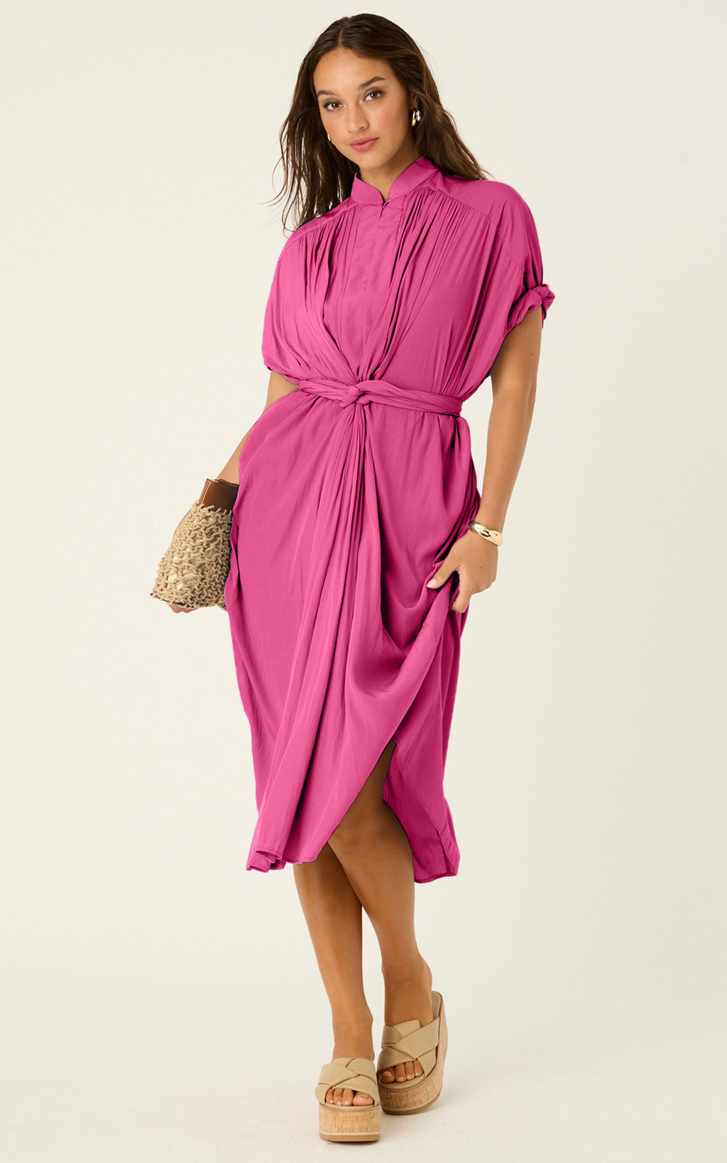The Multiwear Shirt Dress - Peony Parfait, Petite