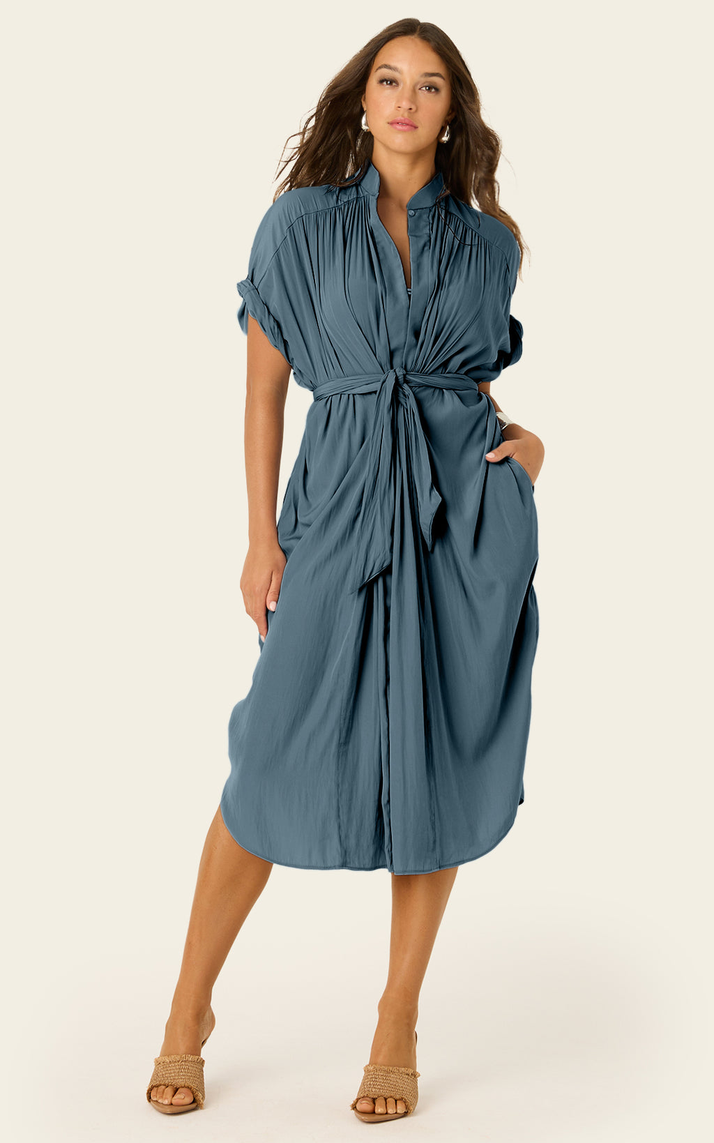 The Multiwear Shirt Dress - Deep Seafoam, Midi