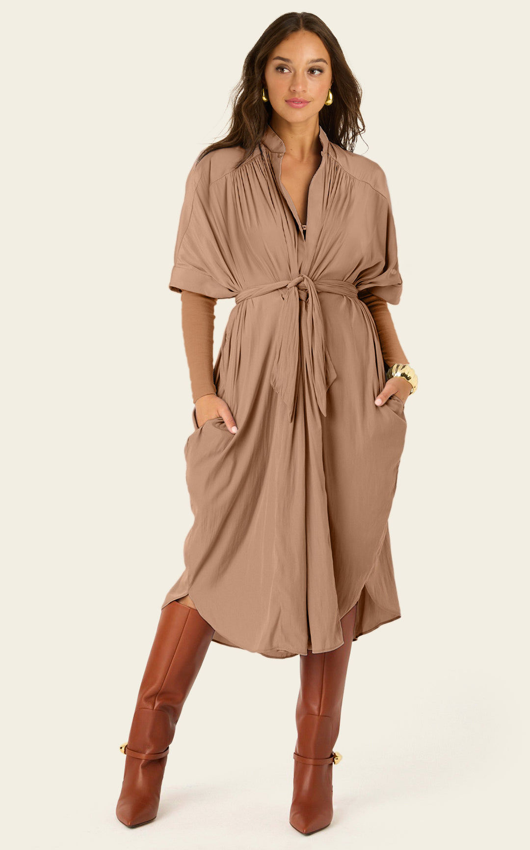 The Multiwear Shirt Dress - Chai Chameau, Midi