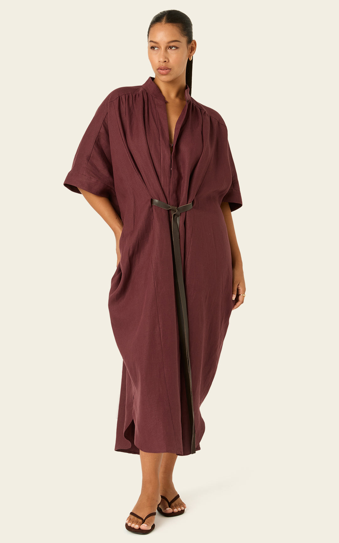 The Multiwear Shirt Dress Port Cacao Linen Grande