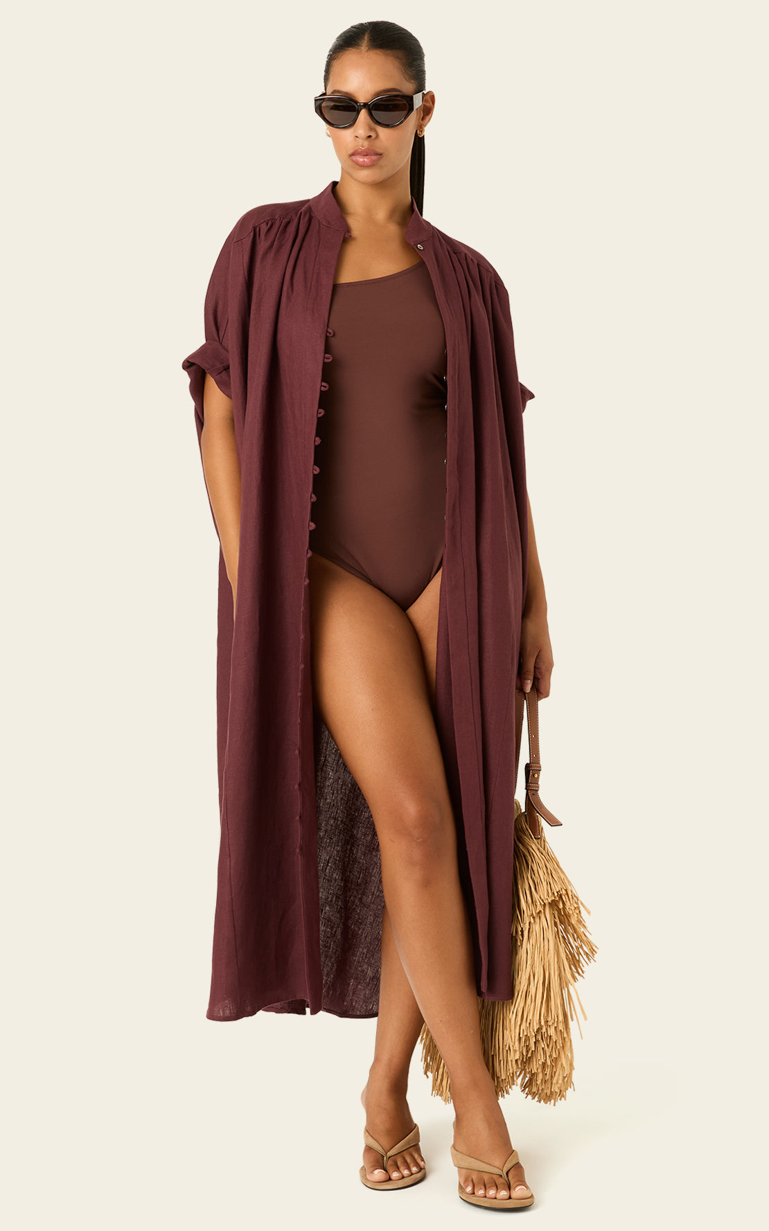 The Multiwear Shirt Dress Port Cacao Linen Grande