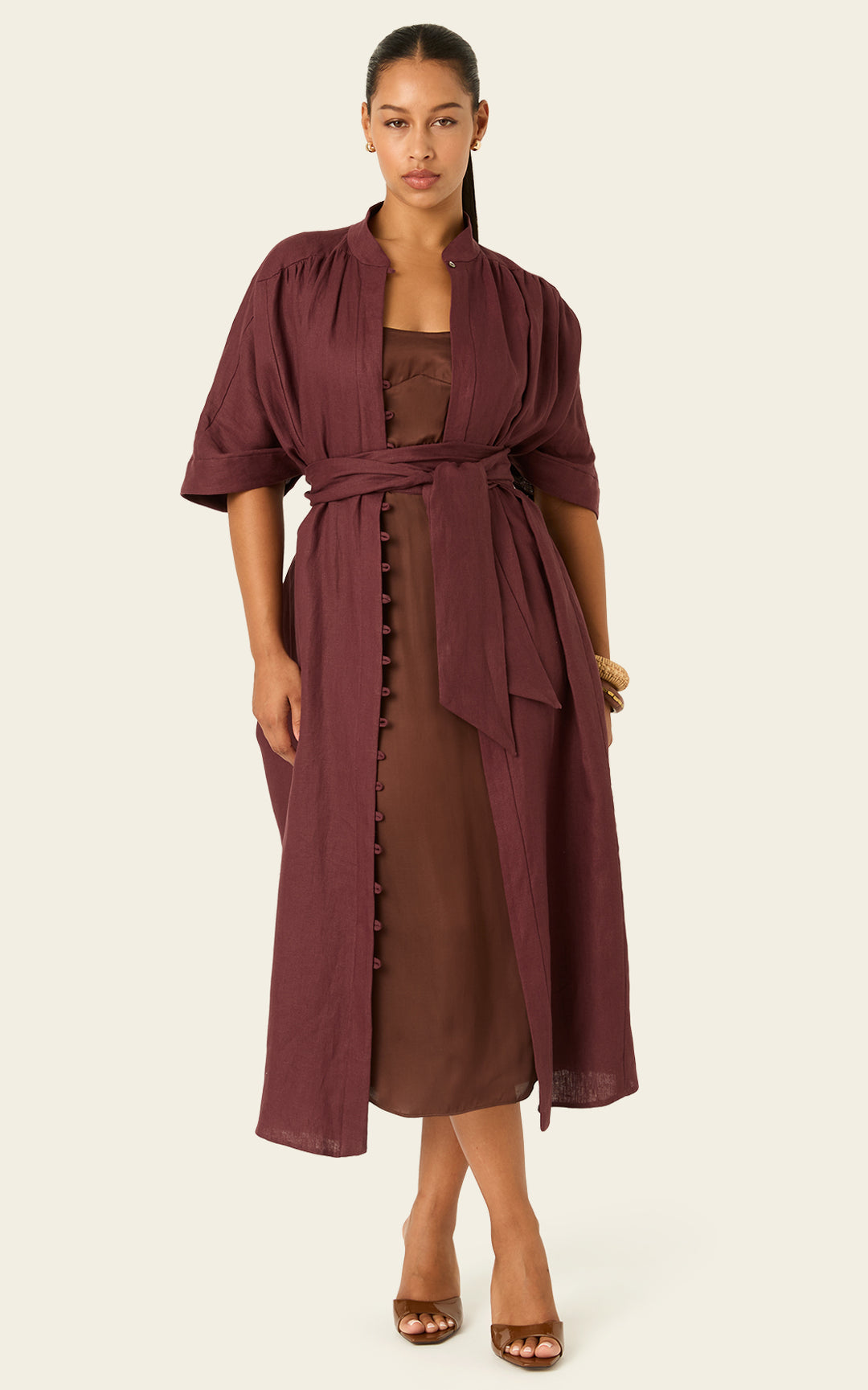 The Multiwear Shirt Dress Port Cacao Linen Grande