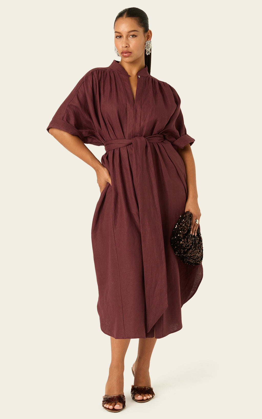 The Multiwear Shirt Dress Port Cacao Linen Grande