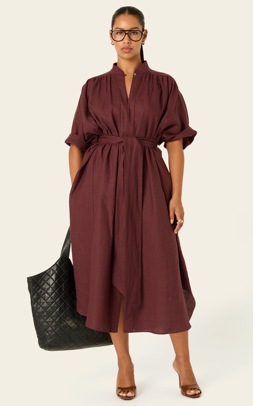 The Multiwear Shirt Dress Port Cacao Linen Grande