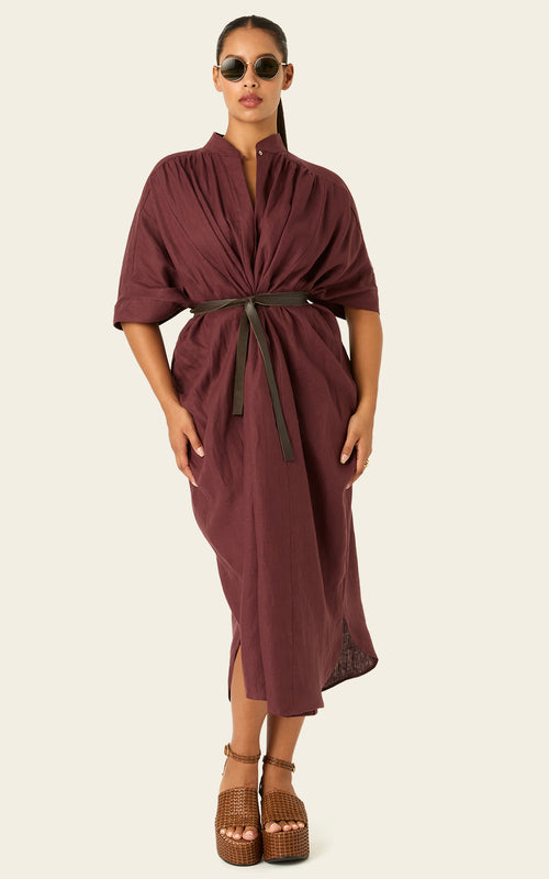 The Multiwear Shirt Dress - Port Cacao Linen Grande