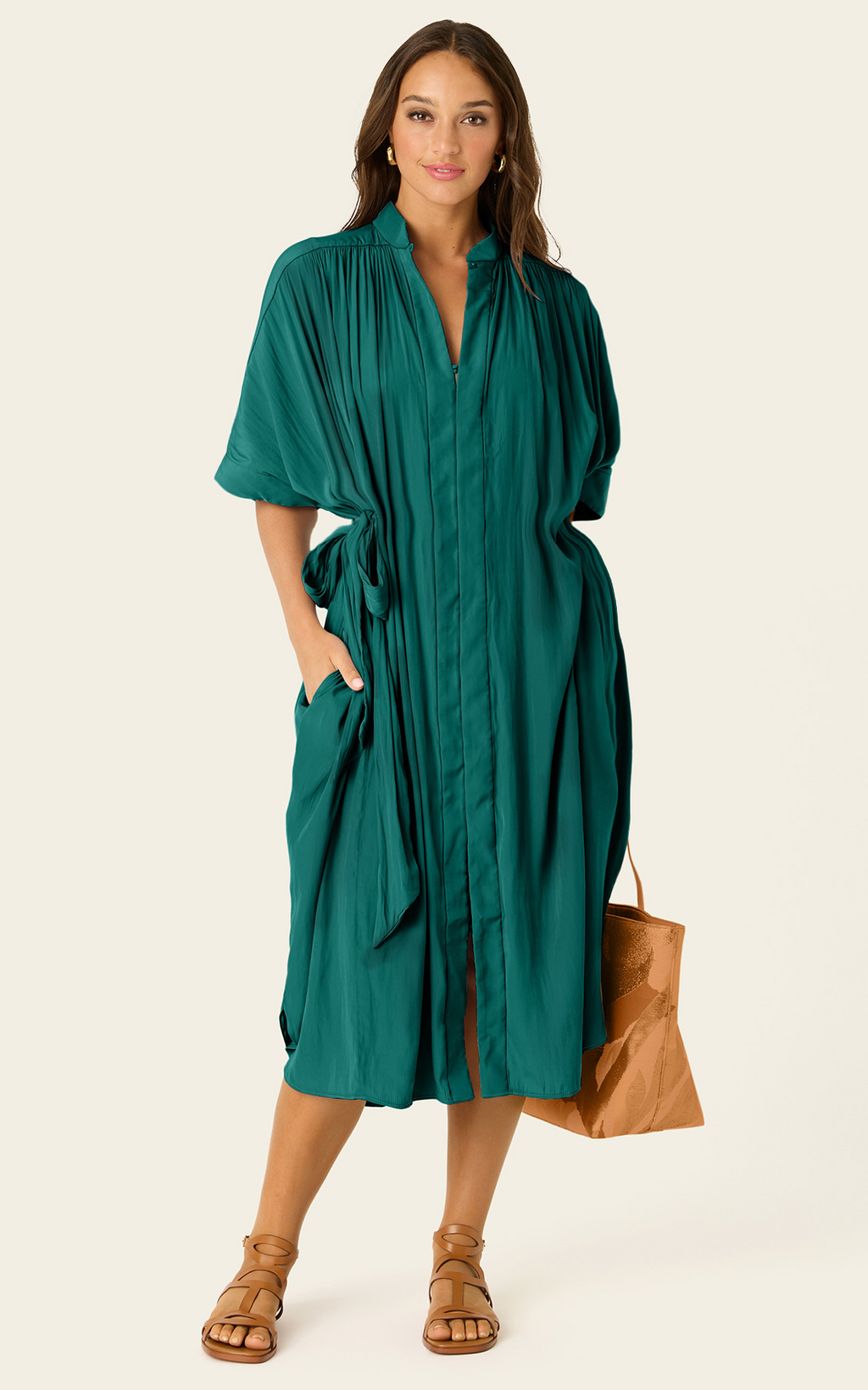 The Multiwear Shirt Dress - Juniper, Midi