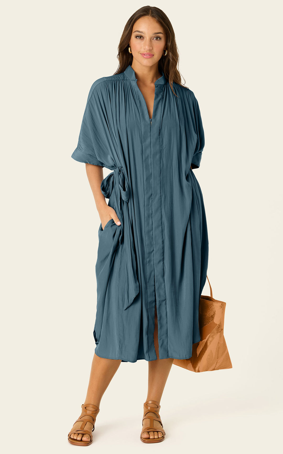 The Multiwear Shirt Dress - Deep Seafoam, Midi