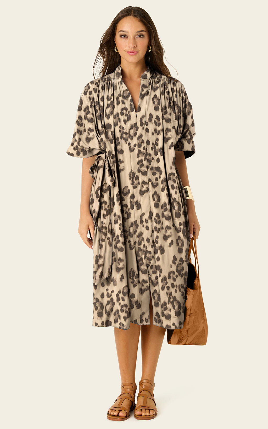 The Multiwear Shirt Dress - Snow Leopard, Petite