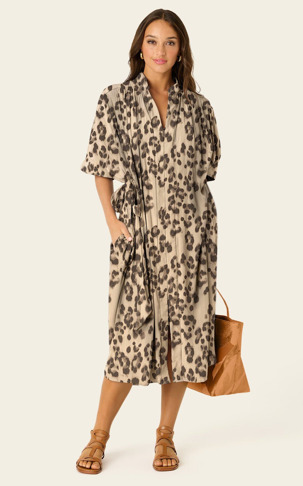 The Multiwear Shirt Dress - Snow Leopard, Midi