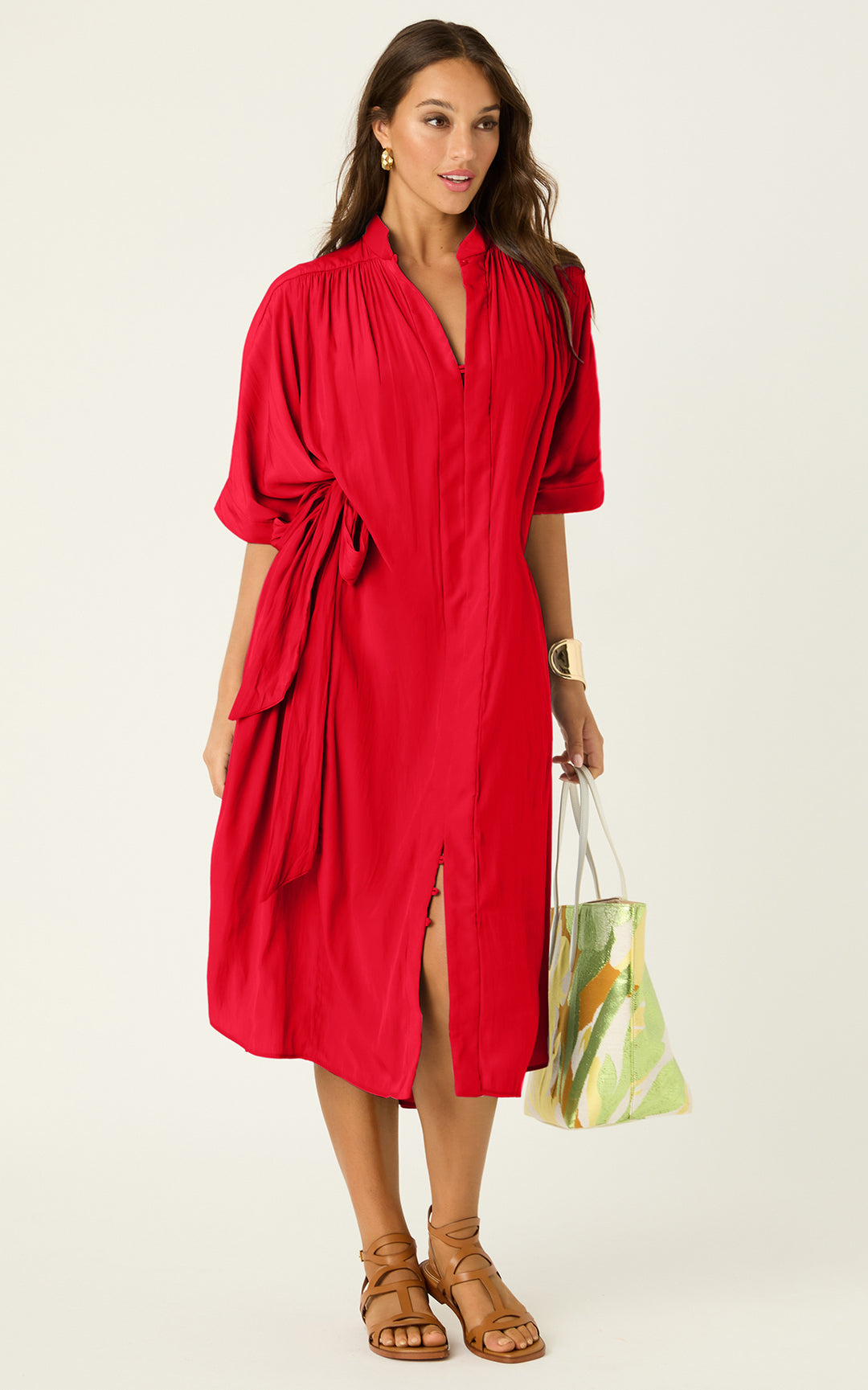 The Multiwear Shirt Dress - Rouge Délice, Midi
